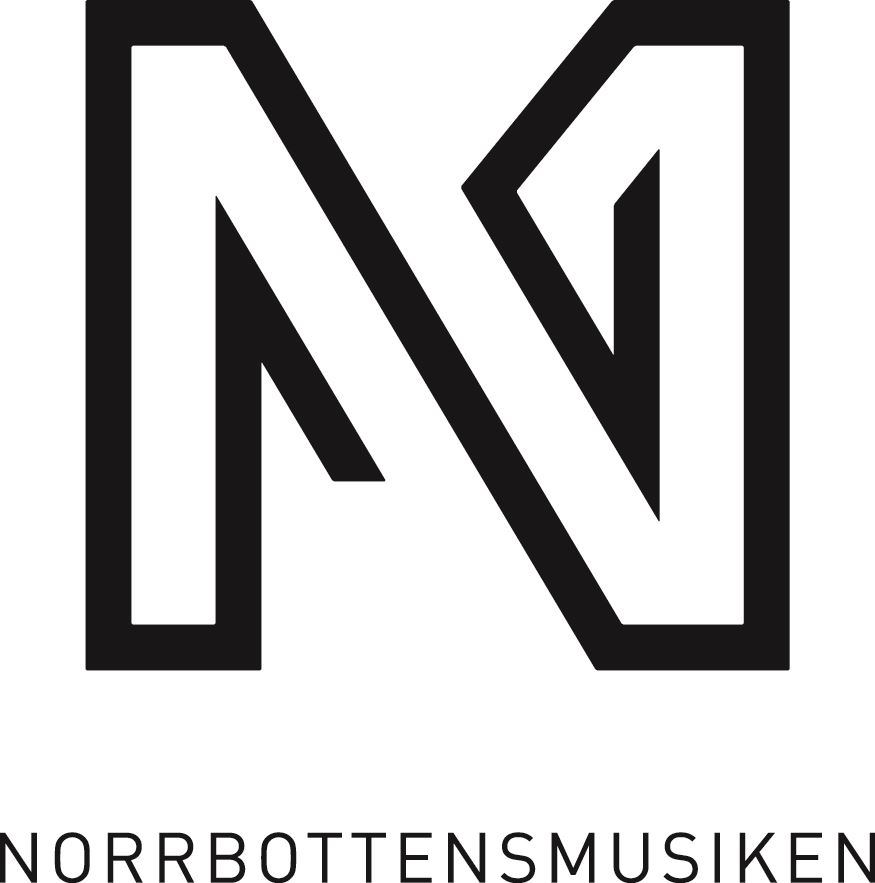 Norrbottensmusikens logotype, svart med text